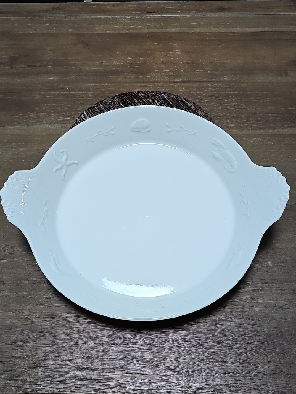 Apilco White Porcelain Platter - Oven/Dishwasher/Microwave safe / Ocean pattern